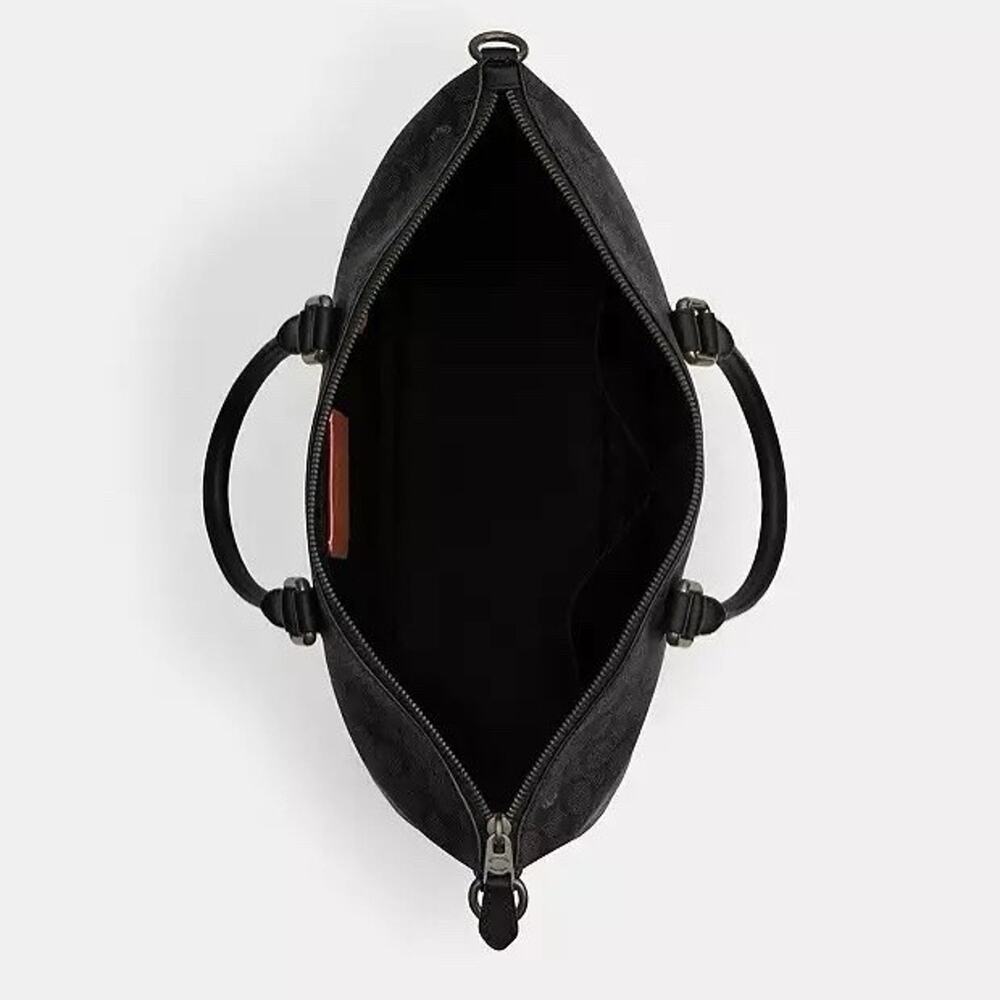 NWT COACH Caleb Work Bag In Signature Canvas CY770 Gunmetal/Charcoal/Black - Picture 9 of 9